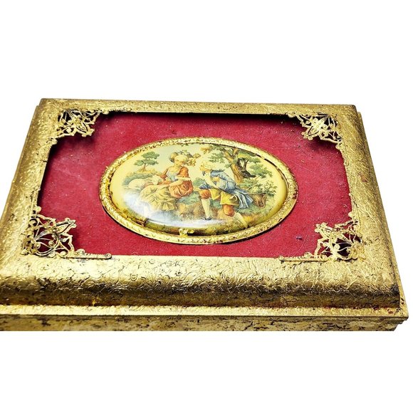 Antique Gilt Metal Decorative Box (A5039) - Picture 3 of 9